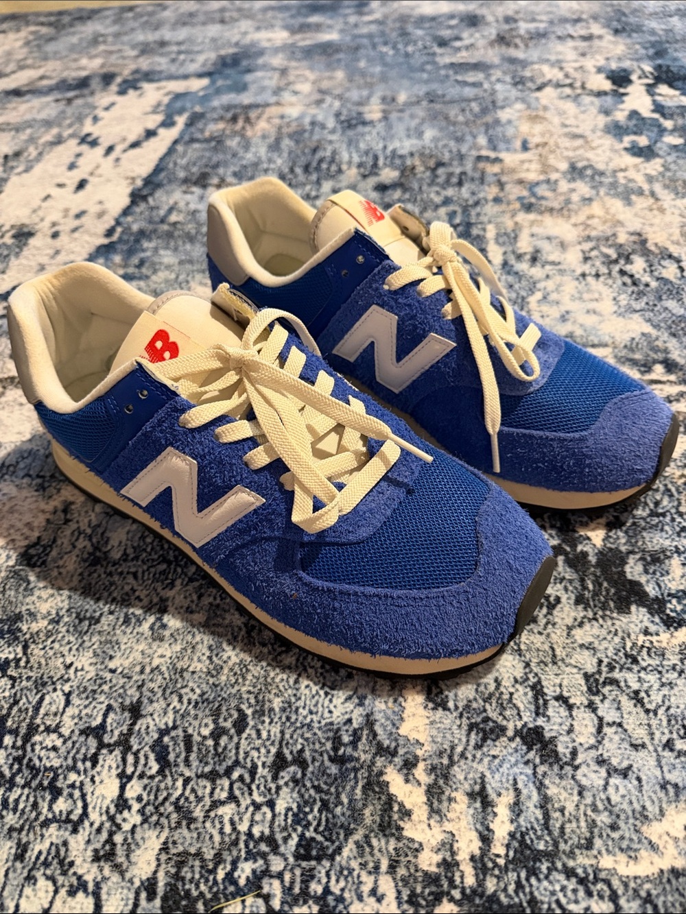 New Balance Royal Blue and White Retro Runner Sneakers